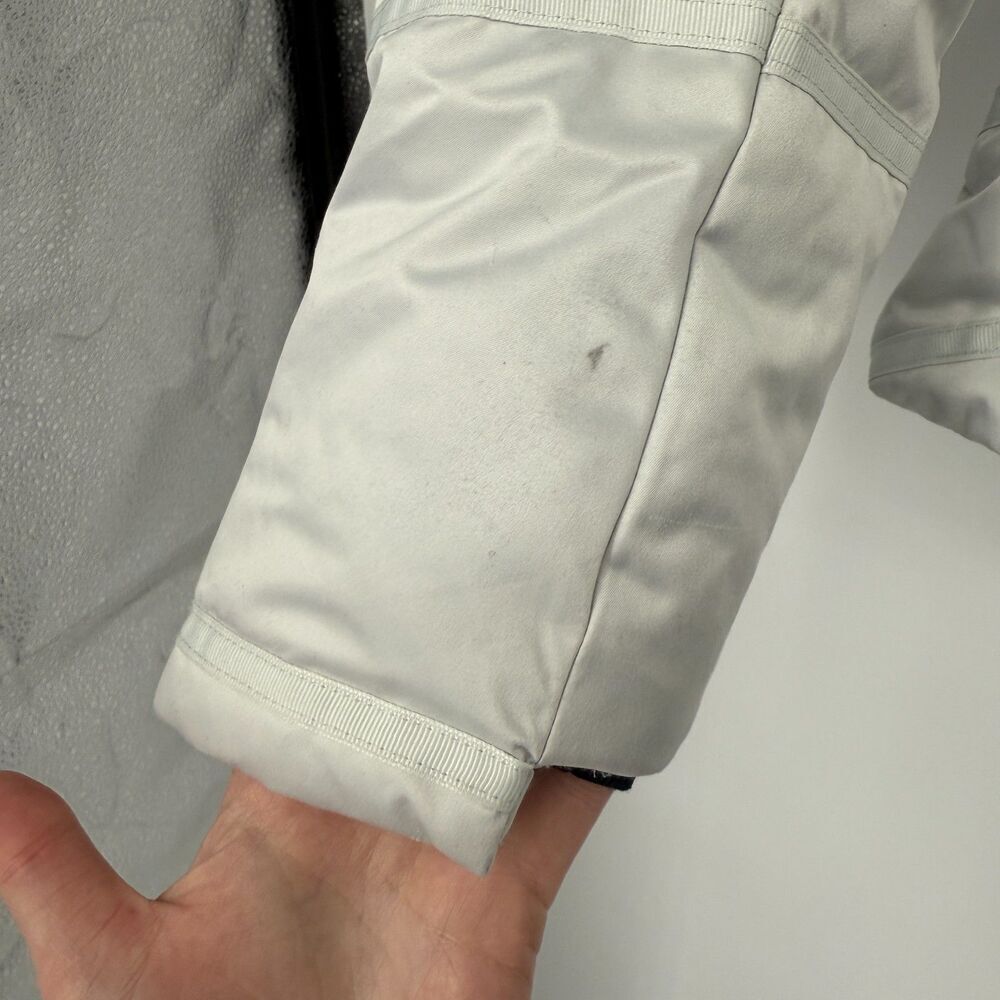 Obermeyer Jacket Coat Puffer Bombshell Hood Ski Apres Down White/Gray Women Sz 6 - Picture 6 of 16